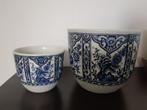 Boch Belgium Delfts bloempot, set van 2 pot delfts blauw, Ophalen of Verzenden