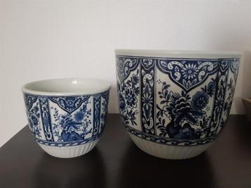 Boch Belgium Delfts bloempot, set van 2 pot delfts blauw beschikbaar voor biedingen