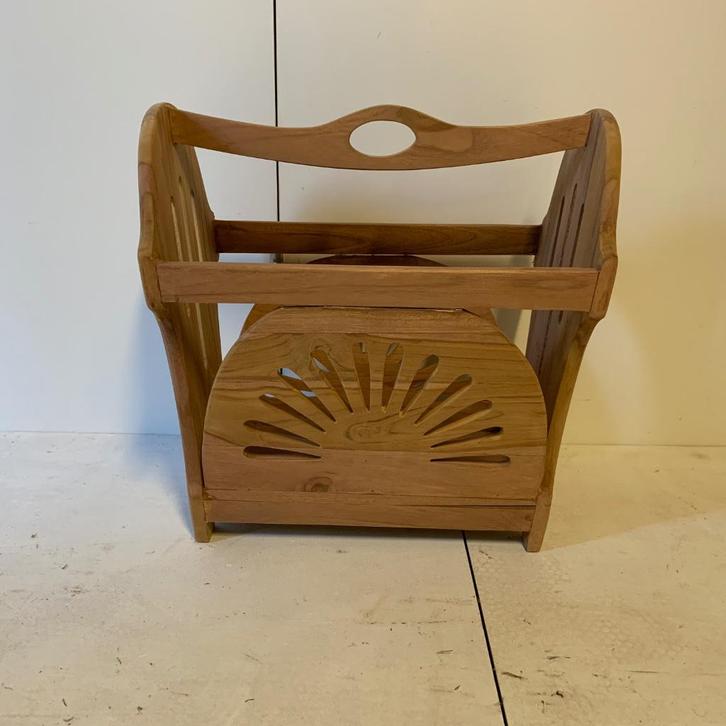 Lectuurbak - massief teakhout - Bij TTM Wonen, Huis en Inrichting, Woonaccessoires | Krantenbakken en Lectuurbakken, Nieuw, Ophalen of Verzenden