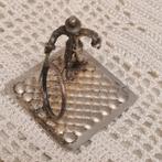 Antiek Vintage Zilveren Figuur met man Hoepel, Ophalen of Verzenden