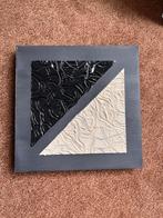 Textuurschilderij 3D Zwart/Beige 30x30cm Abstract Kunst, Ophalen of Verzenden