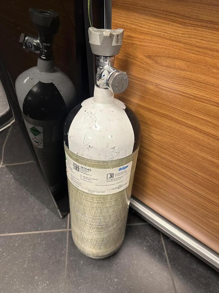 Drager PCP persluchtfles 6.0L 450 bar composiet Brandweer, Sport en Fitness, Schietsport-accessoires, Gebruikt, Ophalen