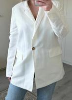 Zara witte linnen one breasted blazer met knoop en zakken, Maat 38/40 (M), Ophalen of Verzenden, Zo goed als nieuw, Jasje