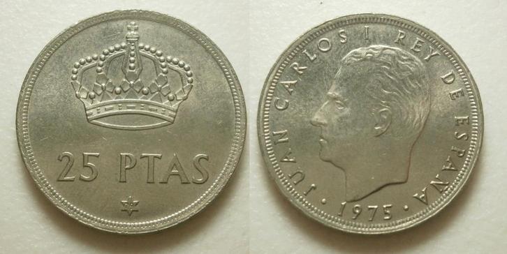 PD31295 Spanje Carlos I 25 peseta 1979, Postzegels en Munten, Munten | Europa | Niet-Euromunten, Losse munt, Overige landen, Ophalen of Verzenden