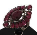 Robijn diamanten luxe antieke vintage ring dames zilver, Sieraden, Tassen en Uiterlijk, Antieke sieraden, Ophalen of Verzenden