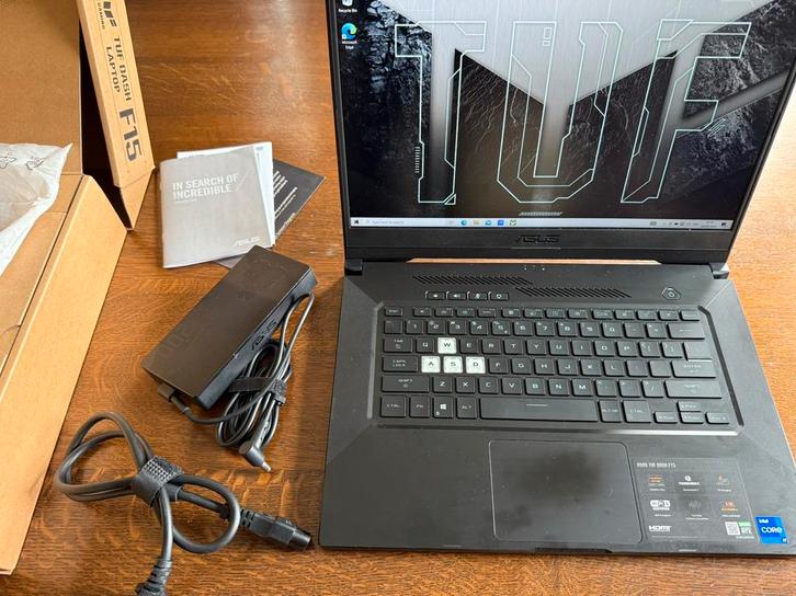 Asus TUF DASH F15 i7/16GB/512GB/RTX3060, Computers en Software, Windows Laptops, Zo goed als nieuw, 15 inch, SSD, 4 Ghz of meer