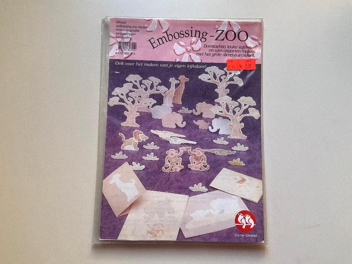 kaarten maken - embossing pakket - dierentuin sjabloon A4, Hobby en Vrije tijd, Kaarten | Zelf maken, Zo goed als nieuw, Pons of Mal