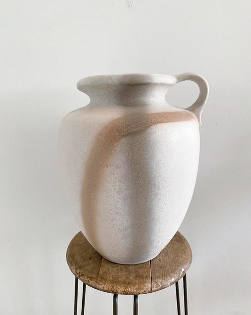 Vintage West Germany vloervaas vaas 606-38 beige, Huis en Inrichting, Woonaccessoires | Vazen, Gebruikt, Overige kleuren, Minder dan 50 cm