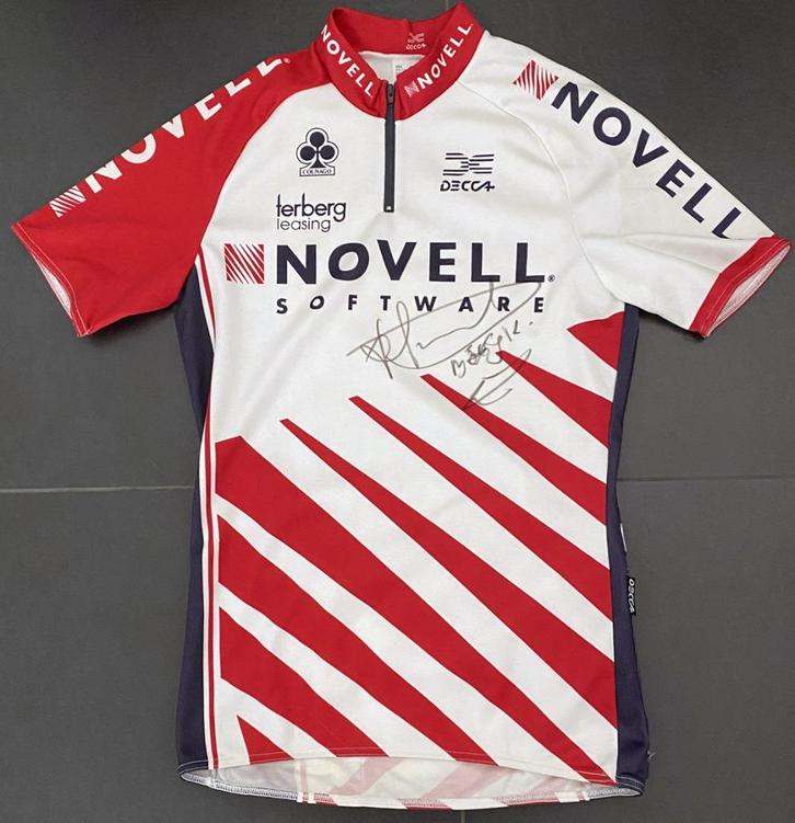 Wielershirt NOVELL–MICHAEL BOOGERD–1985–gesigneerd + boek, Sport en Fitness, Wielrennen, Overige typen, Ophalen of Verzenden