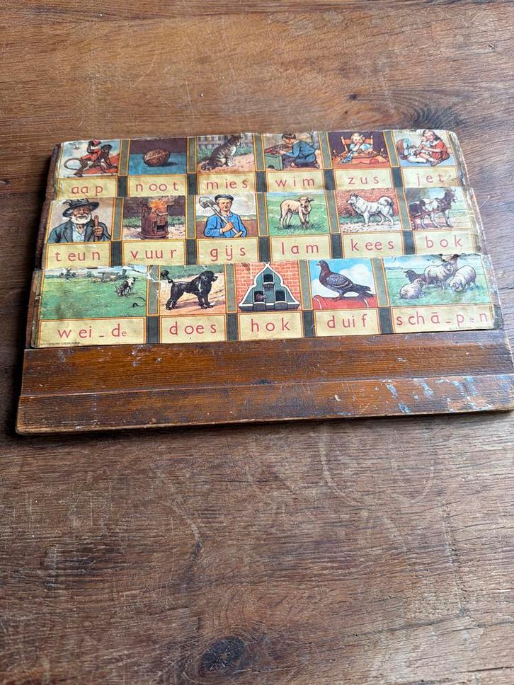 Antieke Hoogeveens Leesplankje, Antiek en Kunst, Antiek | Schoolplaten, Geschiedenis, Ophalen of Verzenden