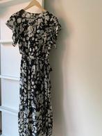 Guts en Gusto maxi midi jurk zwart wit creme roze bloem mt M, Maat 38/40 (M), Guts & Gusto, Zwart, Ophalen of Verzenden