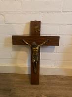 Houten kruisbeeld met Christusfiguur, Antiek en Kunst, Ophalen