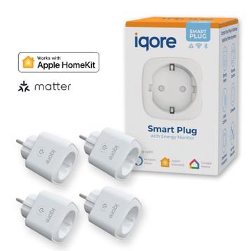 4-pack - Slimme stekker - Speciaal voor APPLE HOMEKIT