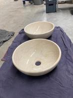 Antieke travertine waskommen 2x, Ophalen of Verzenden, Zo goed als nieuw, Steen, Wastafel