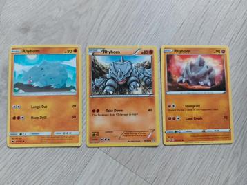 3x Rhyhorn kaarten beschikbaar voor biedingen