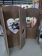 Planten schermen. Hout met hart motief., Ophalen, Gebruikt