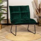 Nooit gebruikte / nieuwe Velvet fauteuil Malaga donkergroen, Nieuw, Minder dan 75 cm, Ophalen of Verzenden, Metaal
