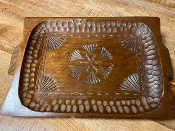 Handgesneden Houten Dienblad - 37x26cm beschikbaar voor biedingen