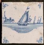 18th eeuwse Delftse blauwe tegel schip, Antiek en Kunst, Ophalen of Verzenden