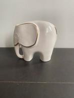 Witte olifant beeldje met gouden accenten, Verzamelen, Beelden en Beeldjes, Ophalen of Verzenden, Zo goed als nieuw, Dier