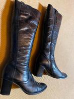 Elegante zwarte leren laarzen - Maat 38, Ophalen of Verzenden, Gedragen, Zwart, Hoge laarzen