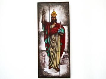 Paridon opaline met Christus Koning gebrandschilderd  beschikbaar voor biedingen