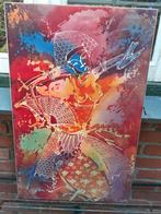 Indonesië Batik-Schilderij "De Danseres" perfectie in Batik, Antiek en Kunst, Kunst | Schilderijen | Klassiek, Ophalen of Verzenden