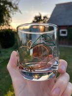 Retro handbeschilderd glas met fruitmotief, Ophalen of Verzenden