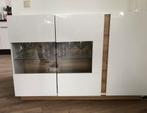 Dressoir wit eiken met licht en glas, Huis en Inrichting, Kasten | Dressoirs, 100 tot 150 cm, Ophalen of Verzenden, Modern lak