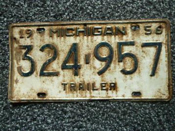 Kentekenplaat licenseplate Michigan 1956 USA beschikbaar voor biedingen