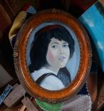 Vintage Olieverfschilderij Portret in Lijst, Ophalen of Verzenden