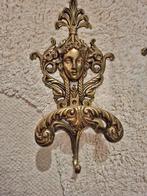 Messing Medusa Kapstok Set - Vintage Antiek, Huis en Inrichting, Gebruikt, Minder dan 100 cm, Metaal, Ophalen