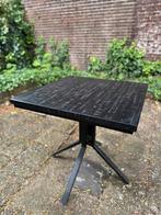 HK vierkante eettafel + stoelen - zwart hout - bistro stijl, Huis en Inrichting, Tafels | Eettafels, Ophalen, Zo goed als nieuw
