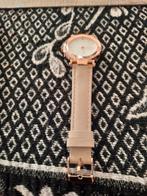 Goudkleurig dameshorloge met lederen band, Sieraden, Tassen en Uiterlijk, Horloges | Dames, Overige merken, Overige materialen