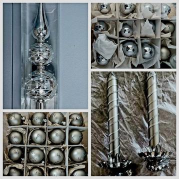 Kerstballen, piek,  vintage kaarsjes op clip. Glas. beschikbaar voor biedingen