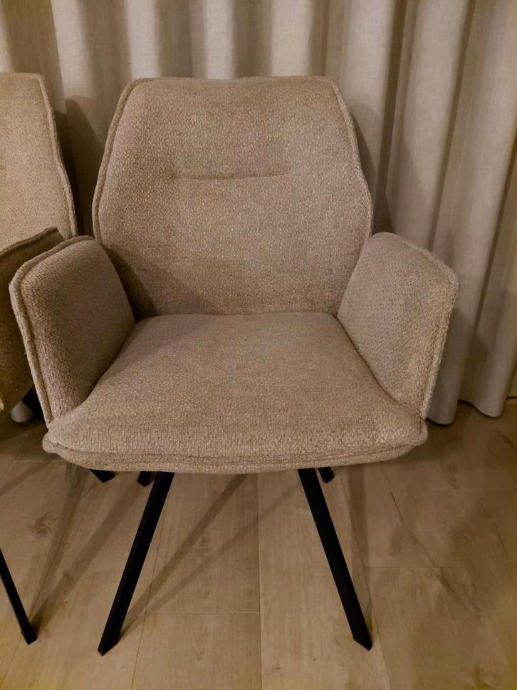 5x Leen Bakker 'Raffy' eetkamerstoelen, Huis en Inrichting, Stoelen, Gebruikt, Vijf, Zes of meer stoelen, Stof, Ophalen of Verzenden