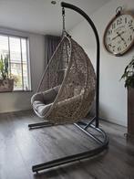 Hangstoel egg grijs met frame 2 persoons, Ophalen, Gebruikt, Grijs, Eén