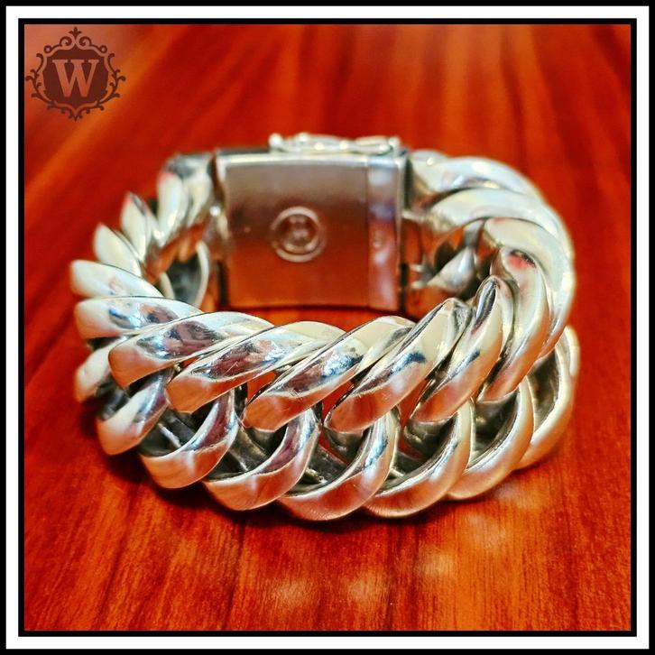 CHAIN  XL als nieuw! maat E     Buddha to Buddha armband, Sieraden, Tassen en Uiterlijk, Armbanden, Zo goed als nieuw, Zilver