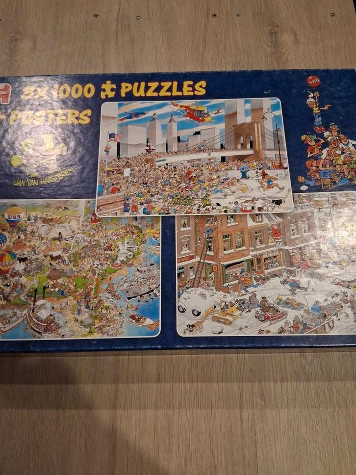 Jan van Haasteren 3x1000 Puzzel - NY Marathon, Hobby en Vrije tijd, Denksport en Puzzels, 500 t/m 1500 stukjes, Ophalen of Verzenden