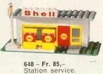 Lego 648-1 Shell Service Station, met doos+bouwbeschrijving, Ophalen, Gebruikt, Complete set, Lego