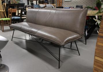 Luxe eetkamerbank VIDAR Jess Design metaal leer 195 cm. beschikbaar voor biedingen