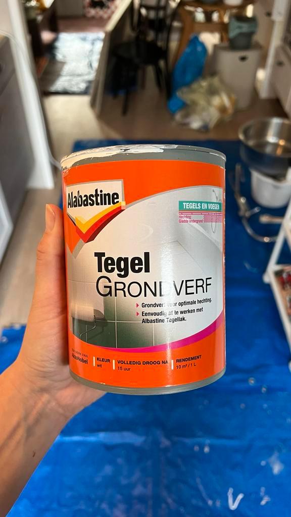 Alabastine Tegel Grondverf, Doe-het-zelf en Verbouw, Verf, Beits en Lak, Zo goed als nieuw, Verf, Minder dan 5 liter, Wit, Ophalen