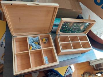 2 PUKKA theekisten / Massief hout / Thee doos beschikbaar voor biedingen