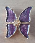 Yves Saint Laurent broche  vlinder emaille paars, Overige materialen, Ophalen of Verzenden, Zo goed als nieuw, Paars