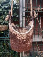 Vintage hang bloempot bruin, Rond, Ophalen of Verzenden, Aardewerk, Minder dan 40 cm
