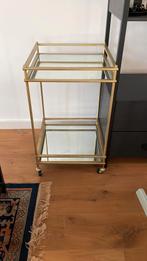 Bar kart / trolley goud met spiegels, Ophalen, Zo goed als nieuw