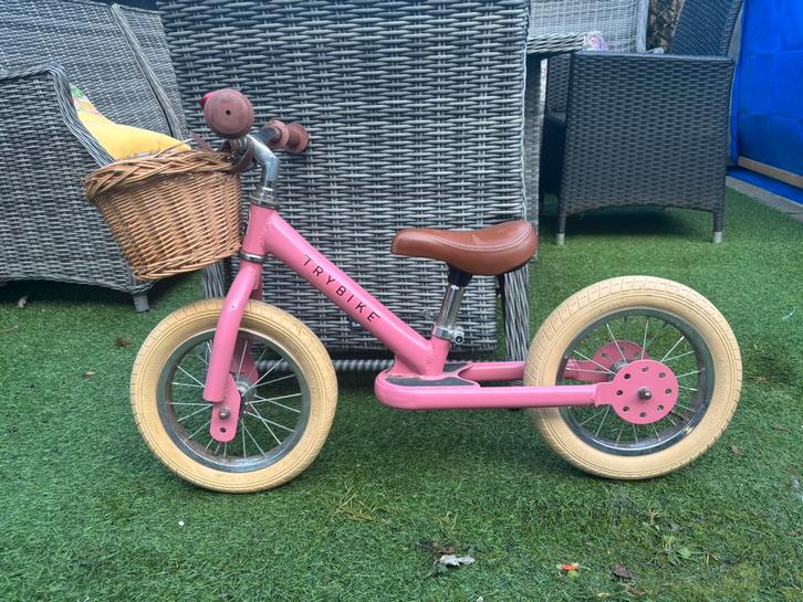 Trybike roze, Fietsen en Brommers, Fietsen | Kinderfietsjes, Gebruikt, Minder dan 16 inch, Zijwieltjes, Ophalen