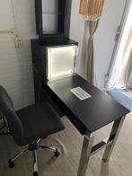 Zwarte nageltafel met verlichting, Huis en Inrichting, Bureaus, Ophalen, Zo goed als nieuw