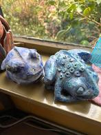 Twee Keramische Kikker Beelden, Ophalen, Gebruikt, Steen, Dierenbeeld