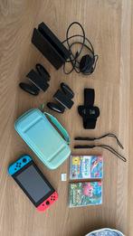 Nintendo Switch Rood/Blauw, Met games, Met 2 controllers, Ophalen of Verzenden, Zo goed als nieuw
